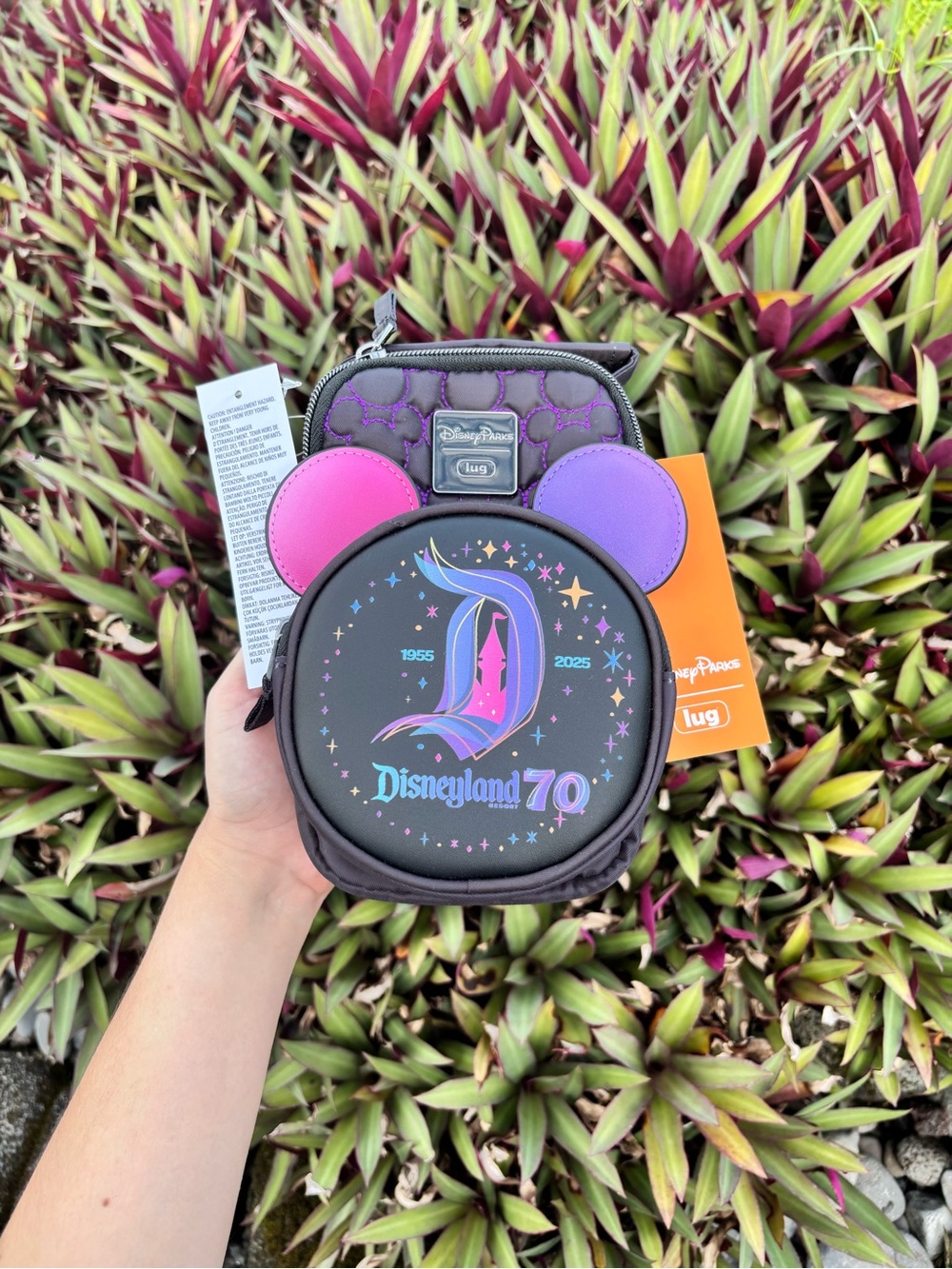 NWT Disney Parks Disneyland 70th Anniversary Lug Skeeter Mini Crossbody Bag